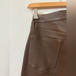 J Brand Brown Lambskin Leather Maria High Rise Womens 29